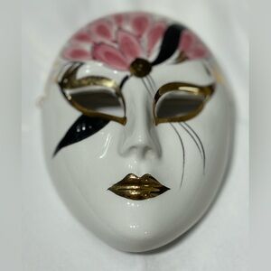 Vintage Capodimonte Elegant  Hand Painted Ceramic Mask
